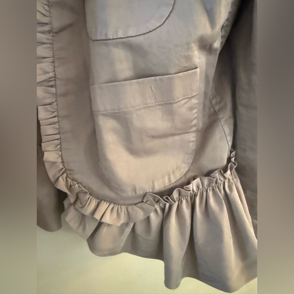 J.Crew Tan Ruffled Jacket, size 10 - Picture 3 of 11